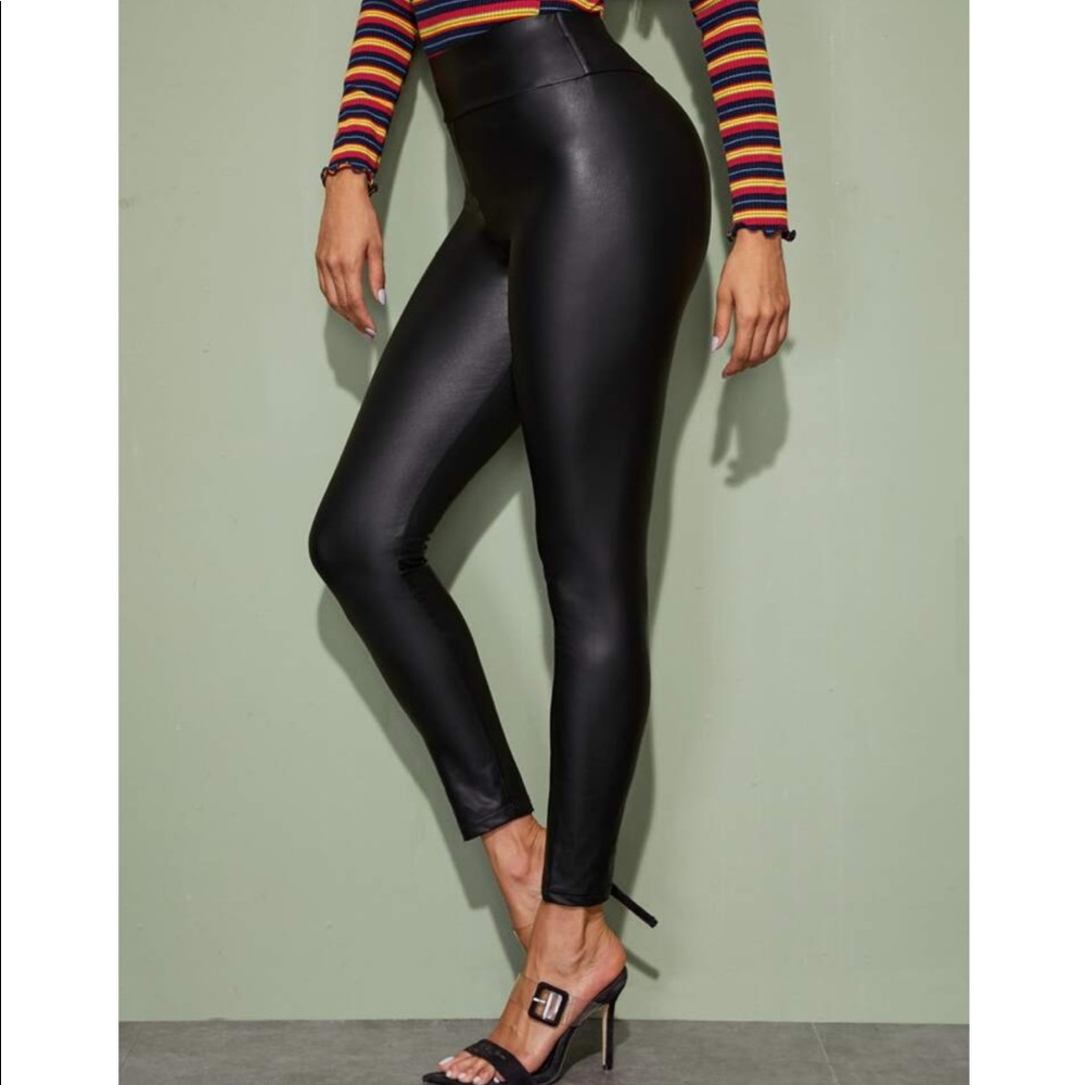 Faux Leather High-Rise Leggings - New